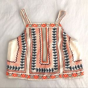 Anthropologie Embroidered Cropped Tank- NEVER WORN